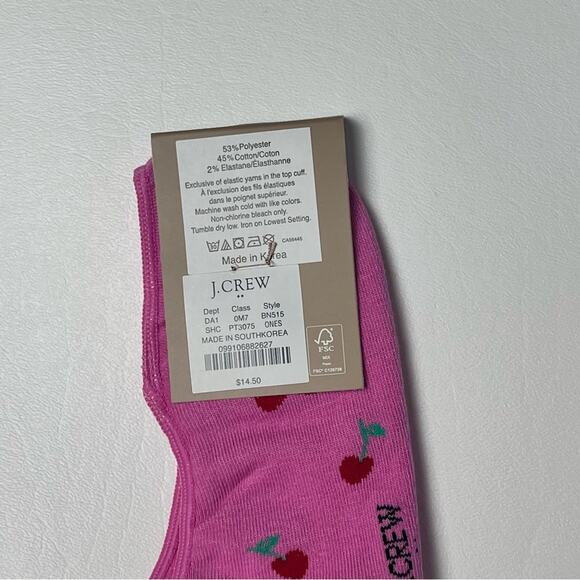 J.Crew Womens Heart and Cherries No Show Ankle Socks  New with tag - Picture 6 of 11
